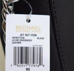 tracolla-michael-kors-jet-set-item-pelle-nera-silver