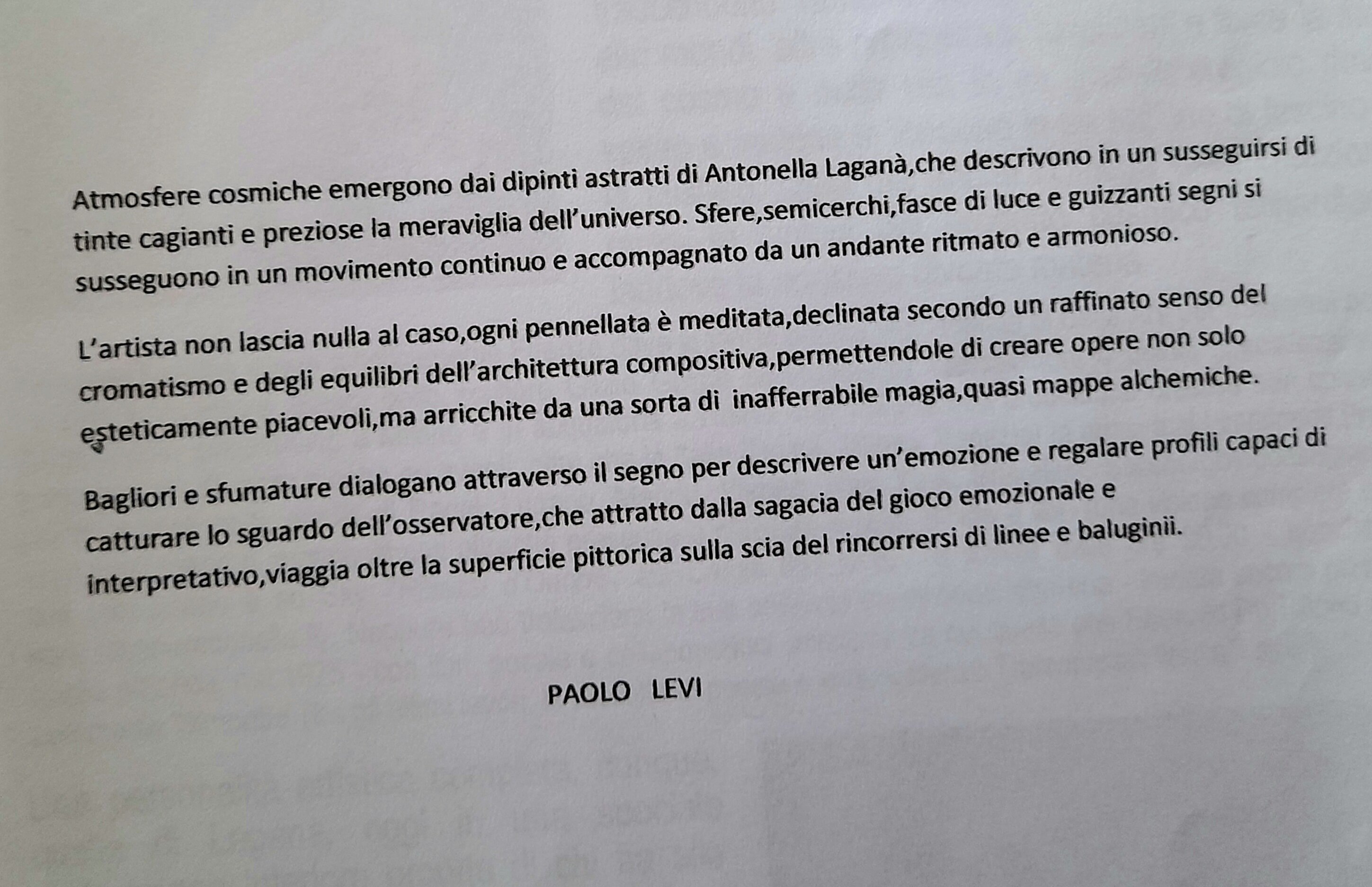 Critica di PAOLO LEVI