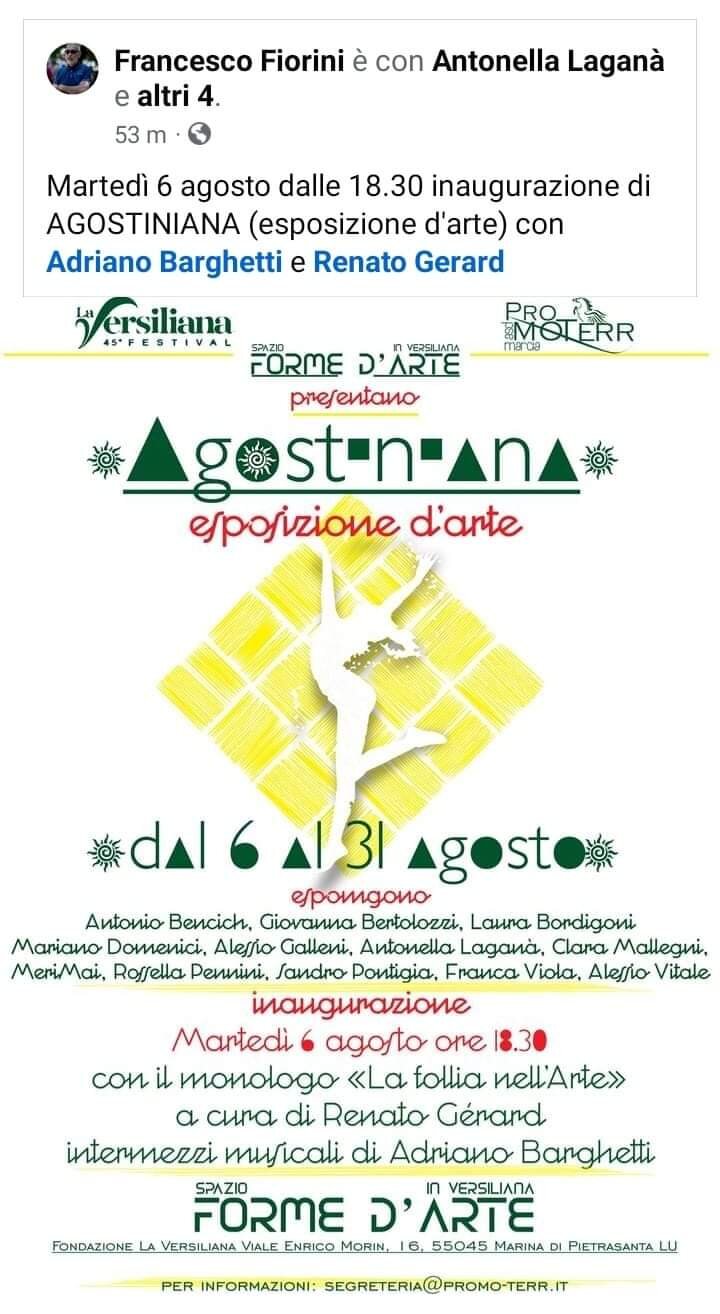 ANTONELLA LAGAN&Agrave; alla VERSILIANA 6- 31 agosto 2024 Marina di Pietrasantasanta