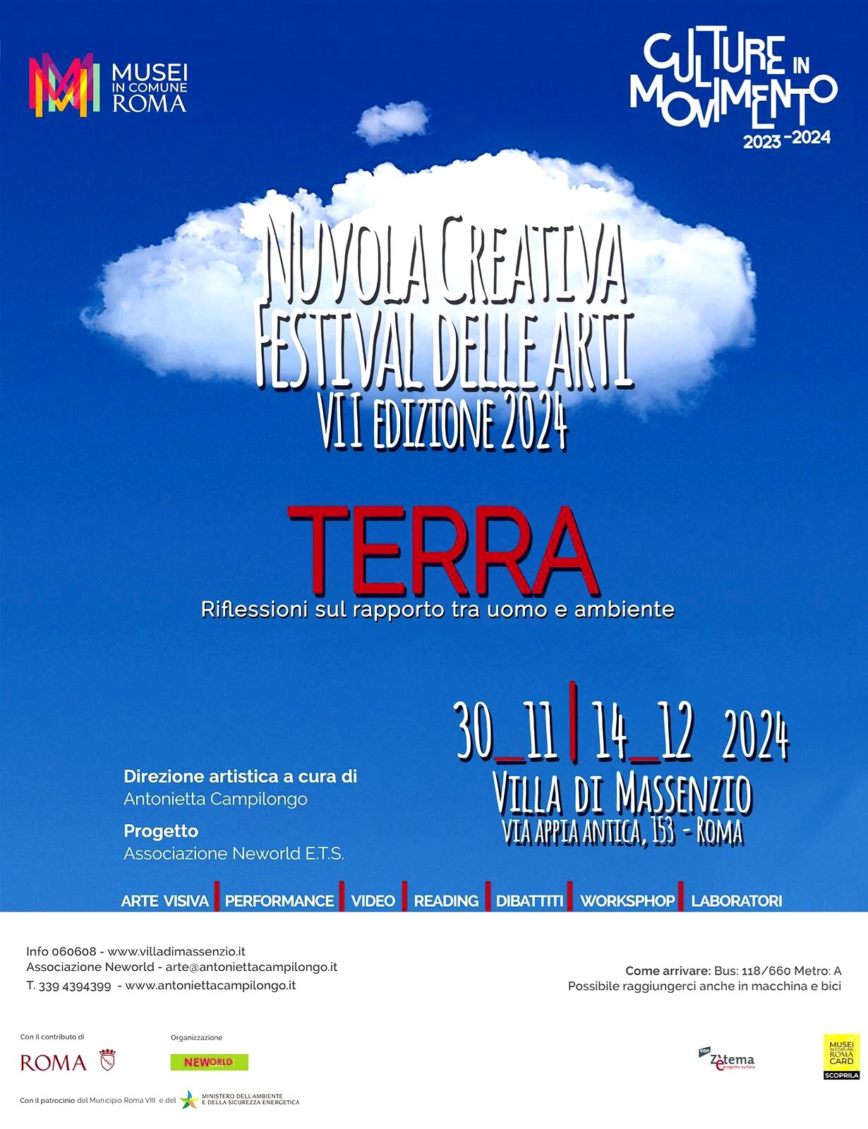 VILLA DI MASSENZIO "NUVOLE CREATIVE-TERRA " 30 novembre -14 dicembre 2024 espongo "REMEMBET