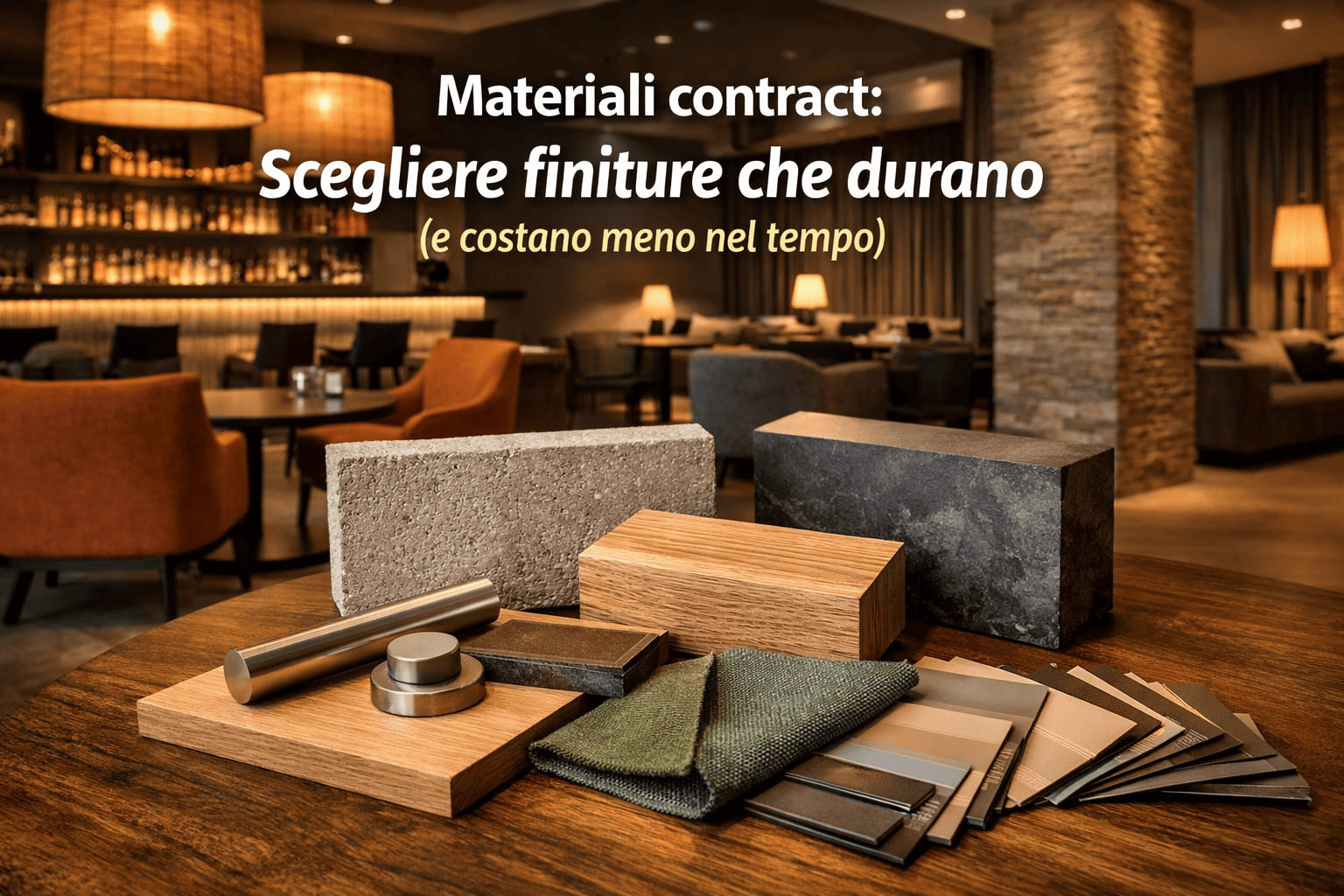 Materiali contract: come scegliere finiture durevoli e ridurre i costi nel tempo