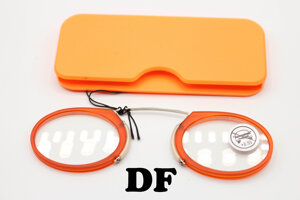 occhiali-da-lettura-vista-tondi-senza-stanghette-montatura-diottrie-15-25-35-arancione