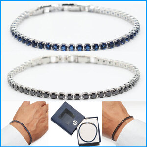 bracciale-braccialetto-tennis-da-uomo-nero-blu-in-acciaio-con-inox-regolabile