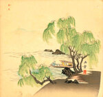 kawabata-gyokusho-giappone-1842-1913-paesaggio-con-due-uomini-in-barca