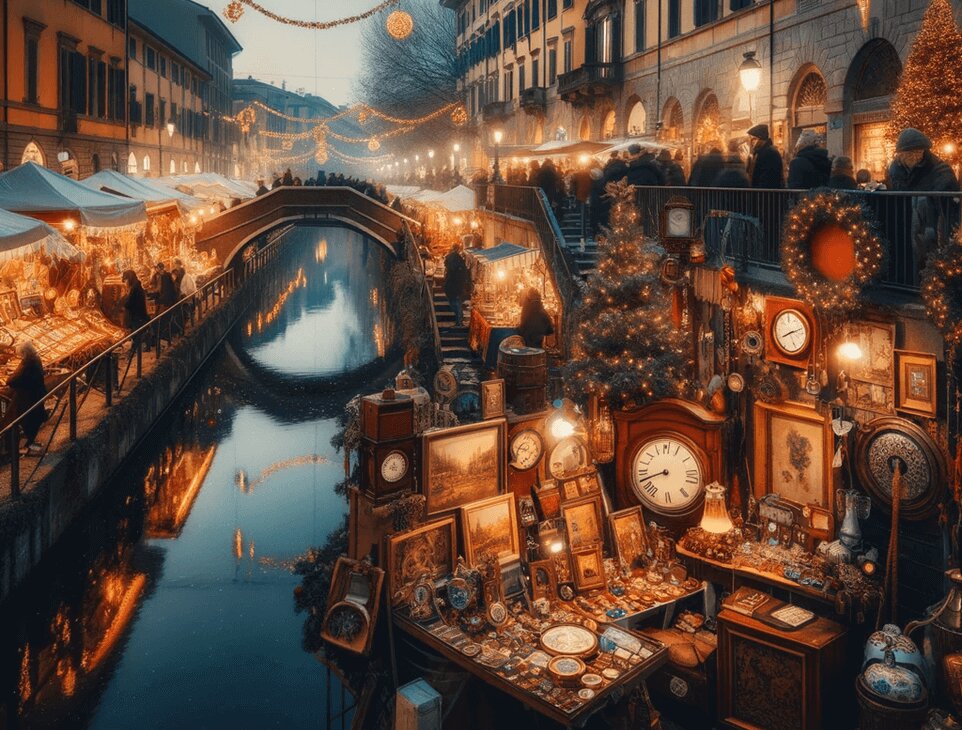 Il Mercatone dell'Antiquariato sui Navigli (Milano, 17 dicembre 2023) Il Mercatone dell'Antiquariato sui Navigli (Milano, 17 dicembre 2023)