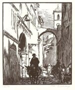 paul-adrien-bouroux-francia-1878-1967-la-rue-de-lhotel-de-ville-a-bonifacio