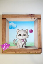 quadro-cuccioli-sulla-finestra-gattino-gomitolo