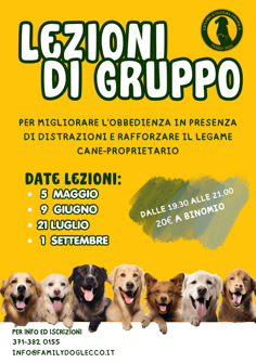 volantino lezioni di gruppo