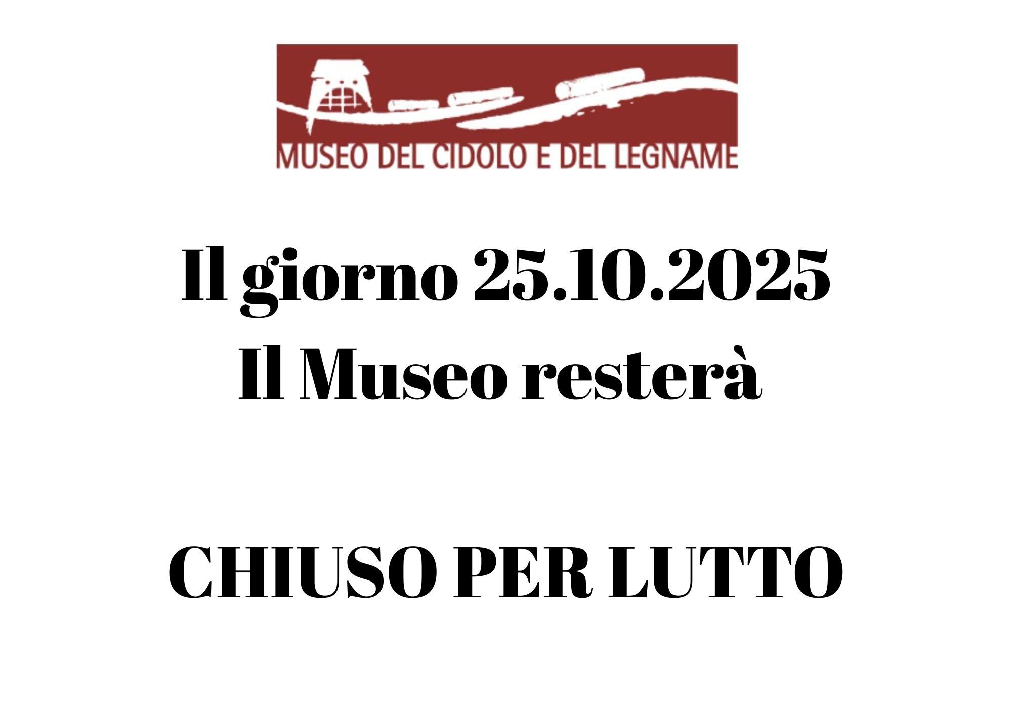 Avviso - Chiusura per lutto Avviso - Chiusura per lutto