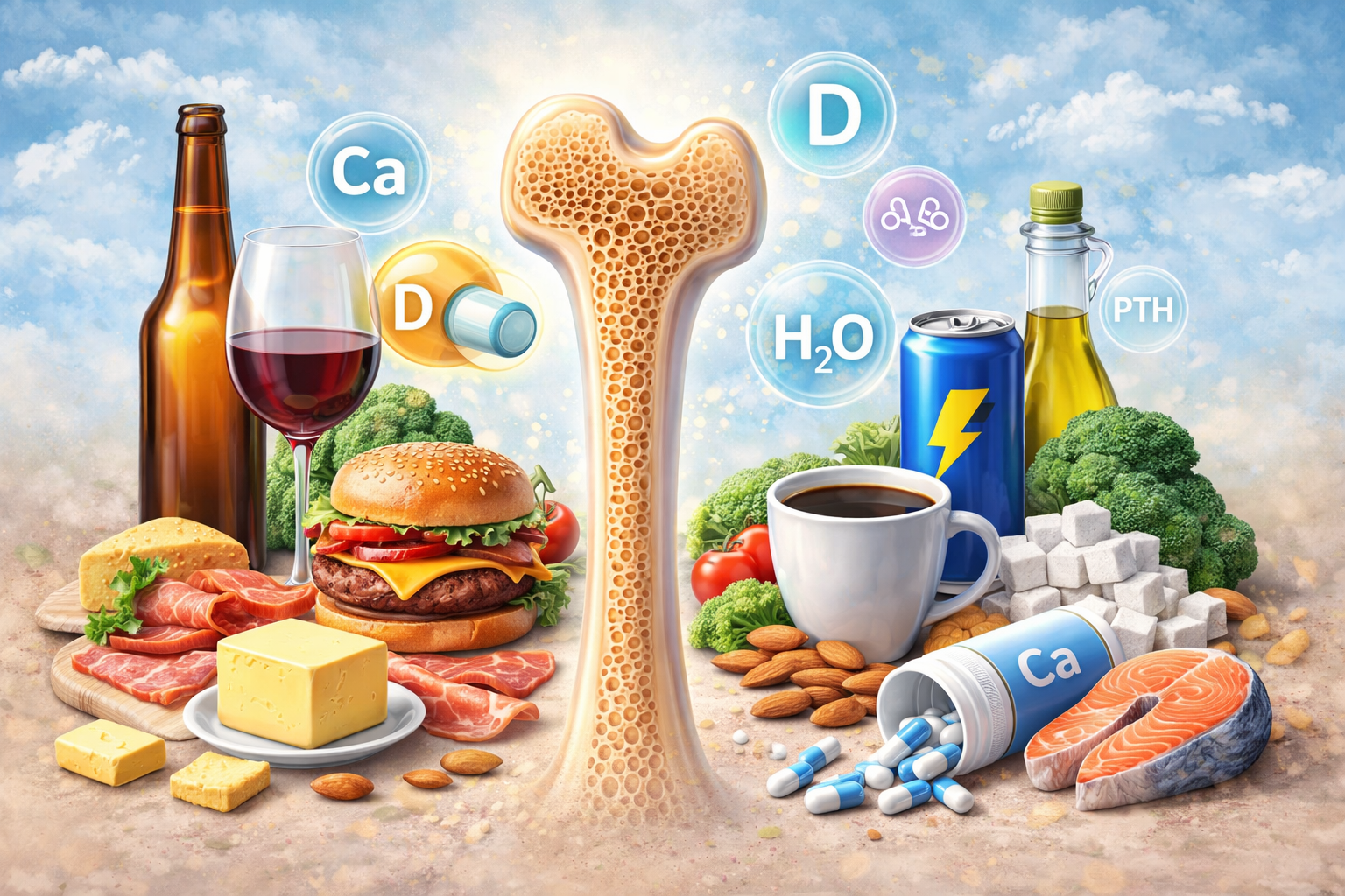 Alcol, Caffeina e Grassi Saturi: come influenzano il Calcio e la Salute delle Ossa