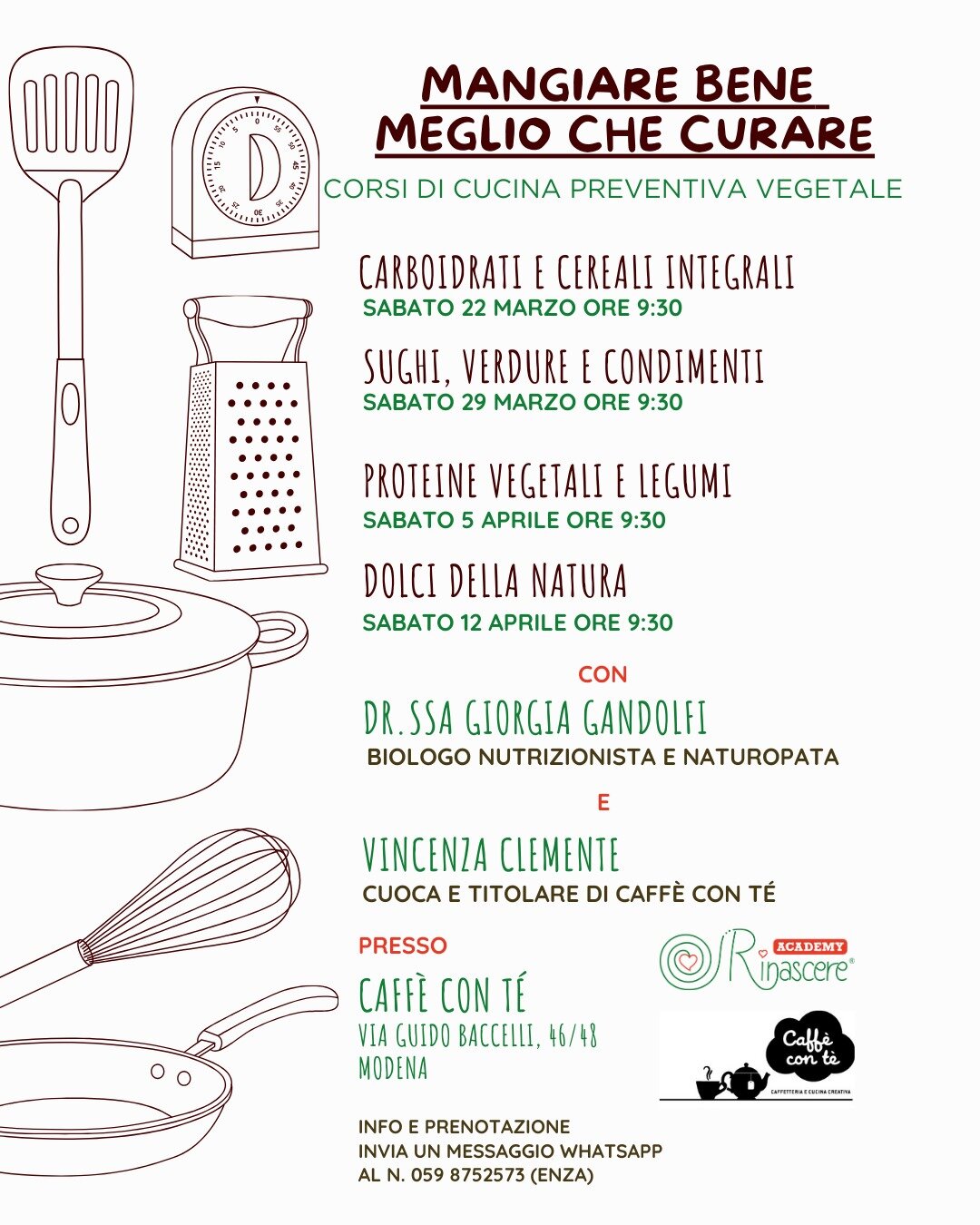 NUOVI CORSI CUCINA PREVENTIVA A MODENA!