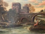 sovrapporta-dipinto-ad-olio-su-tela-raff-viandanti-a-pesca-presso-ponte-mammolo-fine-xvii-secolo