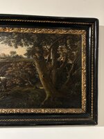 sovrapporta-dipinto-ad-olio-su-tela-raff-viandanti-a-pesca-presso-ponte-mammolo-fine-xvii-secolo