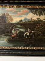 sovrapporta-ad-olio-su-tela-con-viandanti-a-pesca-presso-ponte-mammolo-fine-xvii-secolo