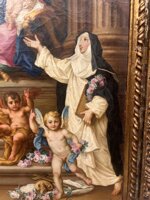 sebastiano-conca-madonna-del-rosario-su-rara-cornice-intagliata-e-intarsiata-di-vetri