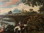sovrapporta-dipinto-ad-olio-su-tela-raff-viandanti-a-pesca-presso-ponte-mammolo-fine-xvii-secolo