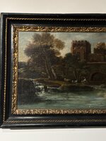 sovrapporta-dipinto-ad-olio-su-tela-raff-viandanti-a-pesca-presso-ponte-mammolo-fine-xvii-secolo