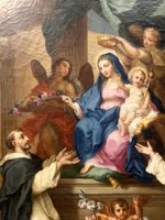 sebastiano-conca-madonna-del-rosario-su-rara-cornice-intagliata-e-intarsiata-di-vetri