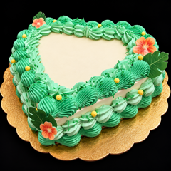 torta a cuore tropicale alla menta