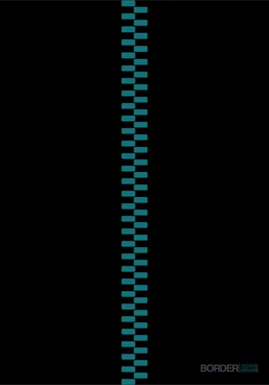 Opera d'arte minimale S.velamento: dettaglio di una zip che chiude la figura in un nero assoluto, colore Pantone 322 U