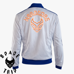 giacca-space-trip-hardcore-logo-arancio-fluorescente-bianca-con-profili-blu