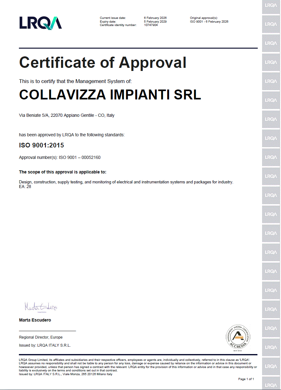 collavizza impianti - cert iso9001 n. 00052160_en
