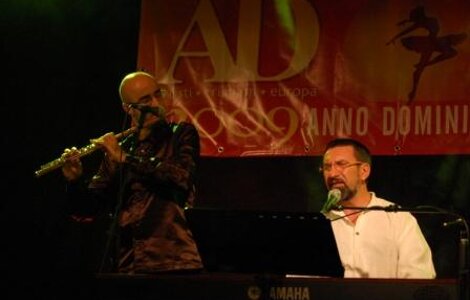 Daniele Pasini nei laboratori e in concerto all'Anno Domini Multifestival, estate 2009, presso il Santuario di Oropa