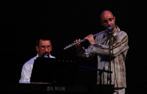 Daniele Pasini nei laboratori e in concerto all'Anno Domini Multifestival, estate 2009, presso il Santuario di Oropa