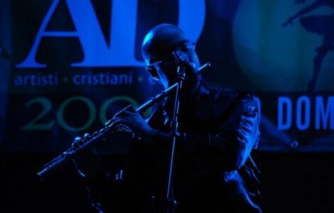 Daniele Pasini nei laboratori e in concerto all'Anno Domini Multifestival, estate 2009, presso il Santuario di Oropa