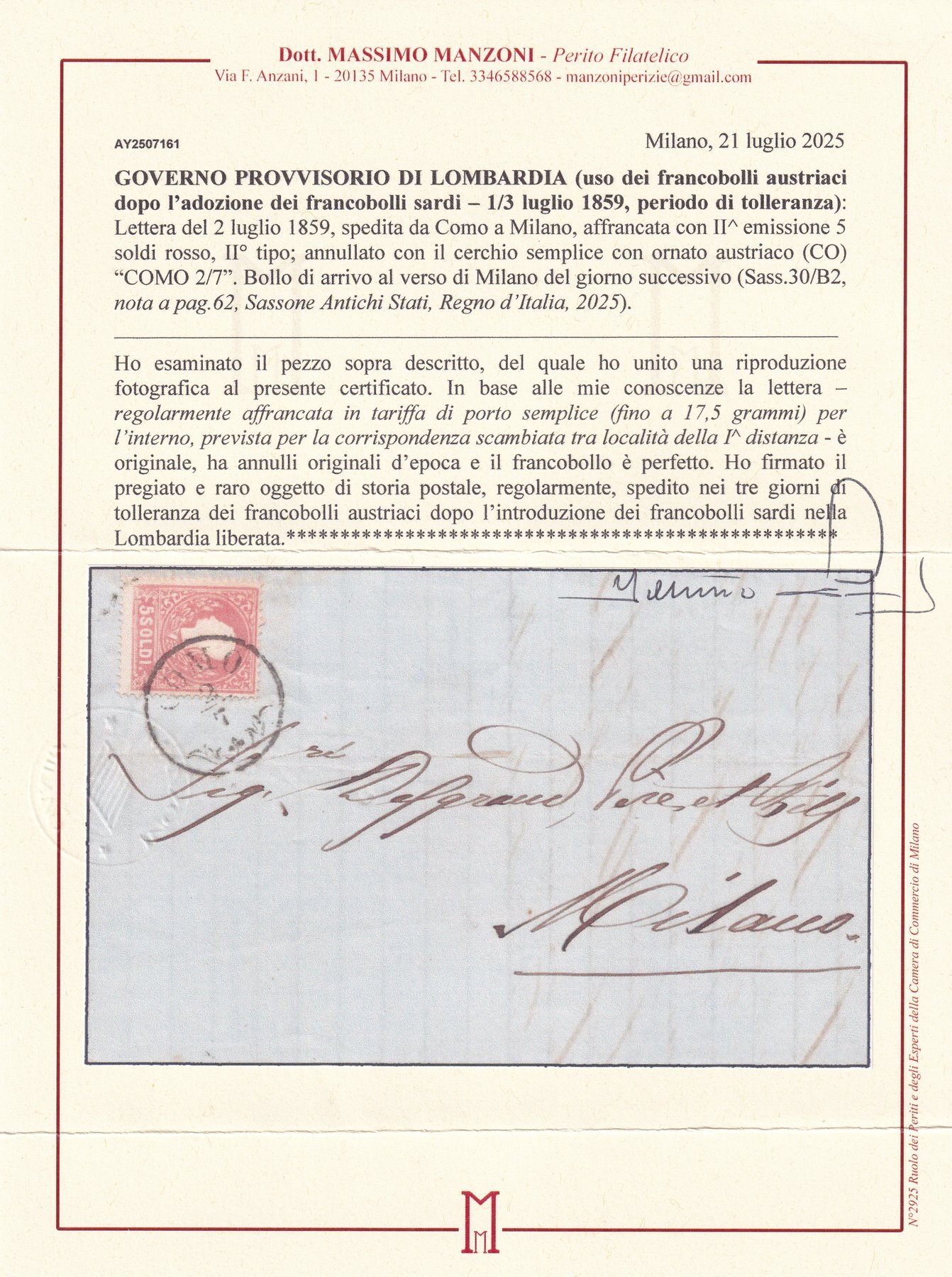 41fb2a97-38c4-40bb-814a-79bcfed39160.jpeg Certificato Manzoni che attesta autenticità e rarità