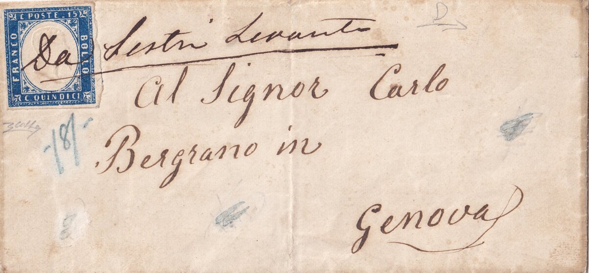 Da Sestri Levante Manoscritto annullatore Unica nota Da Sestri Levante Manoscritto annullatore Unica nota