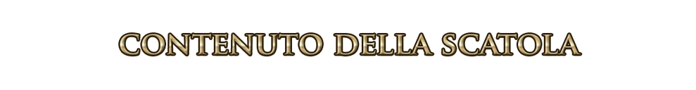 Titolo della sezione in cui si descrive il contenuto della scatola del gioco da tavolo astratto strategico Apixagon.