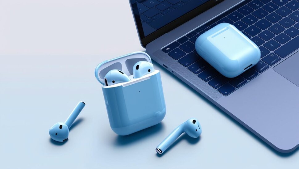 crea immagine di iphone airpods e mac in blu e celeste 2.jpeg