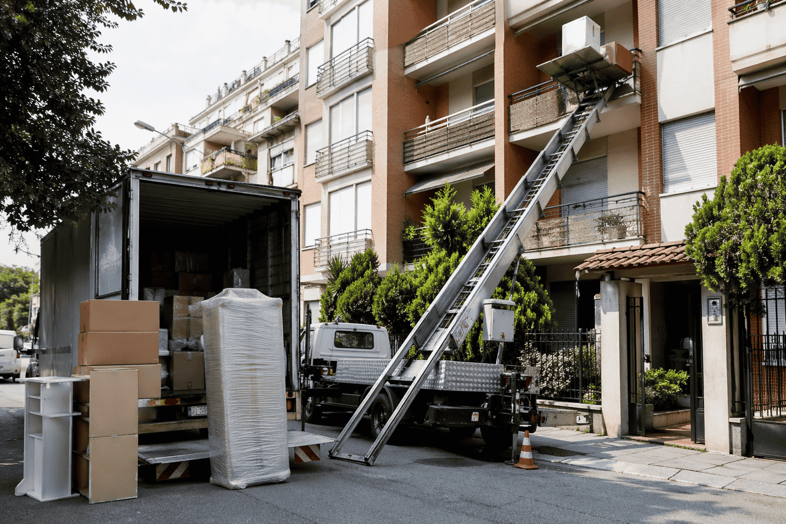 Trasloco in condominio: accessi, ascensore, permessi e autoscale