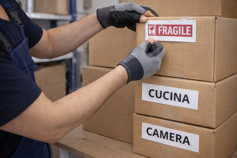  Etichettatura scatole per trasloco ordinato