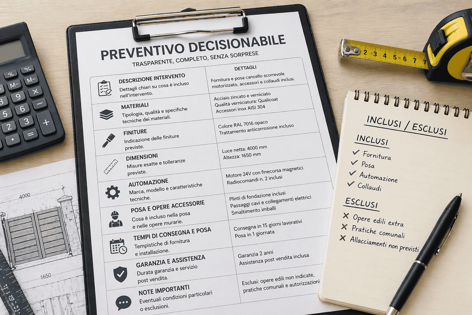 Preventivo decisionabile: cosa deve includere (e cosa diffidare)