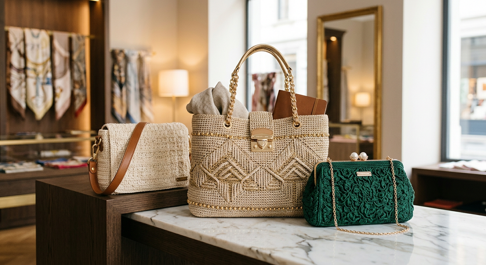 firefly_geminiflash_borse a uncinetto eleganti di lusso 834133