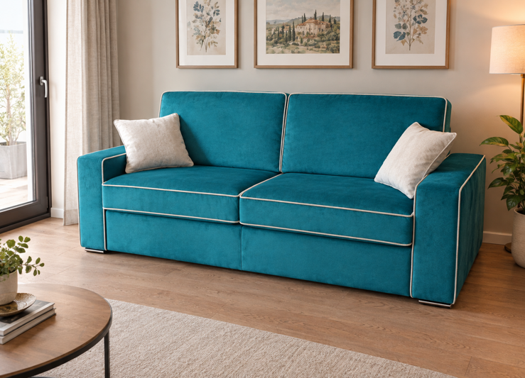 soggiorno nordico con divano color teal soggiorno nordico con divano color teal