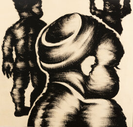 Tre figure, 95x99 cm