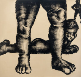 Tre figure, 95x99 cm