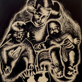Tre figure, 100x94 cm