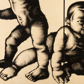 Due figure, 95x99 cm