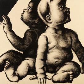 Due figure, 95x99 cm