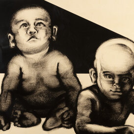 Due figure, 95x99 cm