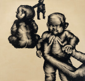Tre figure, 95x99 cm