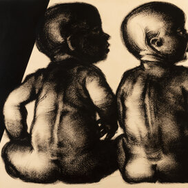 Due figure, 95x99 cm