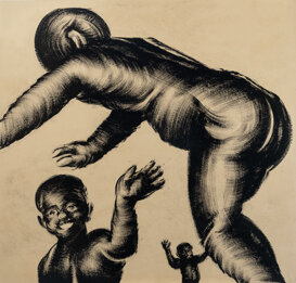 Tre figure, 95x99 cm