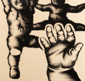 Tre figure, 95x99 cm