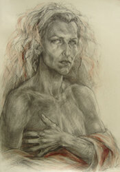 Penia, autoritratto dal vero matita su carta 100x70 cm