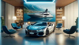 dall·e 2025-03-13 11.40.19 - immagine professionale e accattivante che rappresenta chiaramente l'area assicurativa 'veicoli e imbarcazioni'. mostra un'auto elegante, sportiva o di